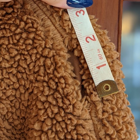 Brown zip up teddy jacket, cute & cozy - Picture 5 of 5